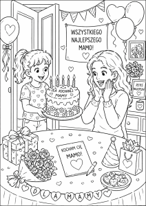 Kolorowanka Dzień Matki