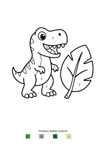 Koloruj po numerach Dinozaury
